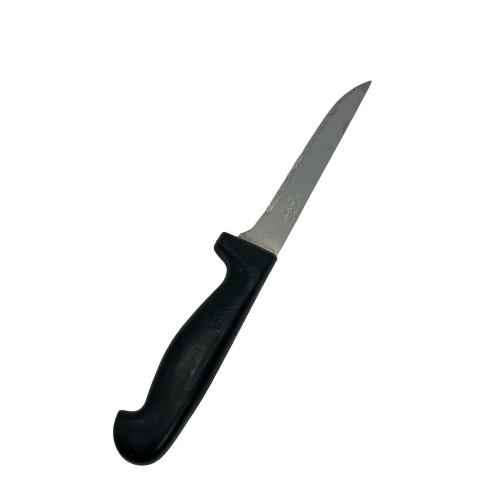 Knife Like New Black Handle Stainless Steel Blade Curved Professional Kitchen‎